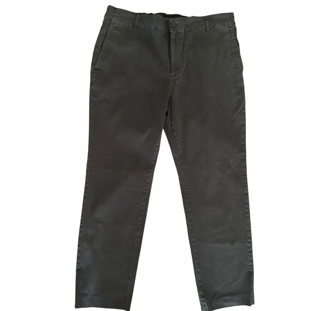 Vince Classic Fit Owen Pant Men’s XL Dark Olive Stretch Cotton Chino